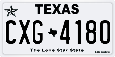 TX license plate CXG4180