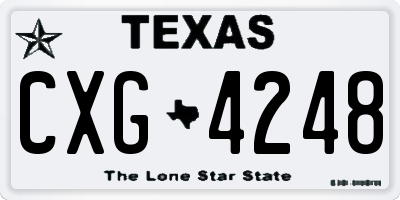 TX license plate CXG4248