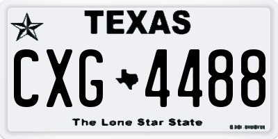 TX license plate CXG4488