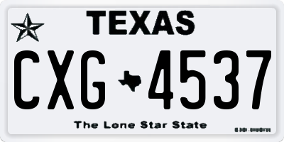 TX license plate CXG4537