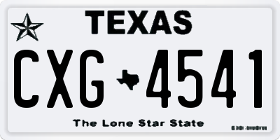 TX license plate CXG4541