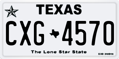 TX license plate CXG4570