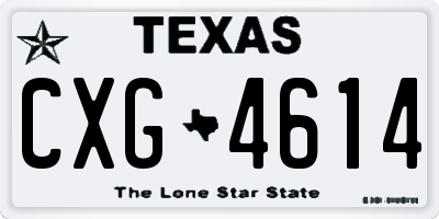 TX license plate CXG4614