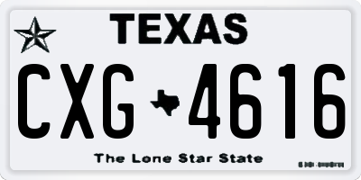 TX license plate CXG4616
