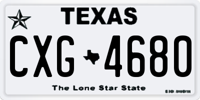 TX license plate CXG4680