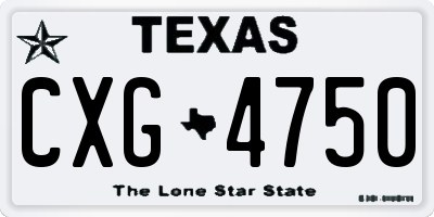 TX license plate CXG4750