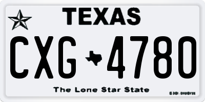 TX license plate CXG4780