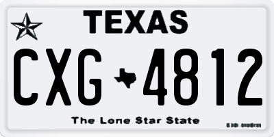 TX license plate CXG4812