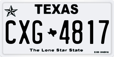 TX license plate CXG4817