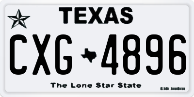 TX license plate CXG4896