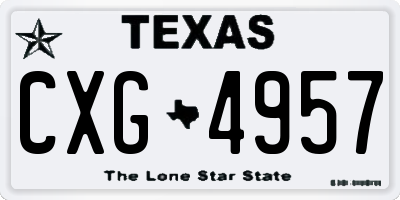 TX license plate CXG4957