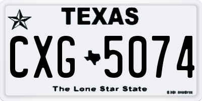 TX license plate CXG5074