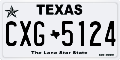 TX license plate CXG5124