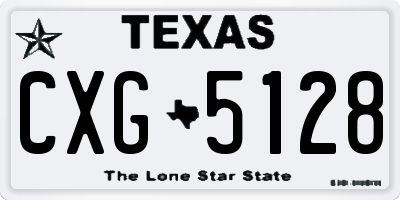 TX license plate CXG5128