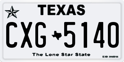 TX license plate CXG5140