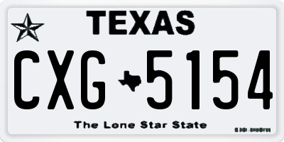 TX license plate CXG5154