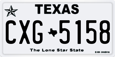 TX license plate CXG5158