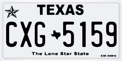 TX license plate CXG5159