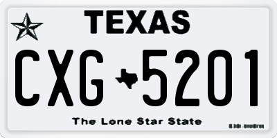 TX license plate CXG5201