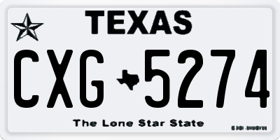 TX license plate CXG5274