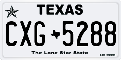 TX license plate CXG5288