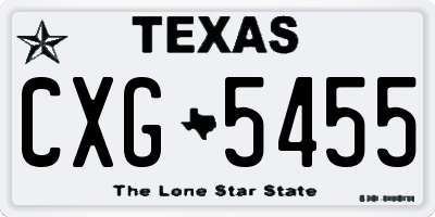 TX license plate CXG5455