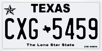 TX license plate CXG5459