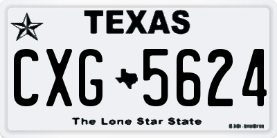 TX license plate CXG5624