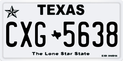 TX license plate CXG5638
