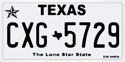 TX license plate CXG5729