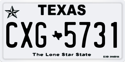 TX license plate CXG5731