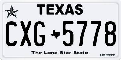 TX license plate CXG5778