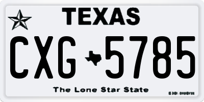 TX license plate CXG5785
