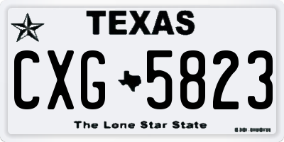 TX license plate CXG5823