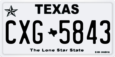 TX license plate CXG5843