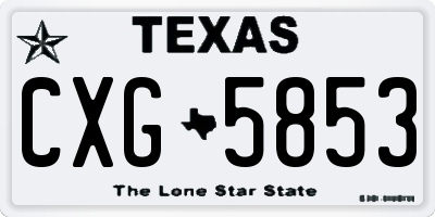 TX license plate CXG5853