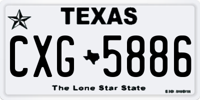 TX license plate CXG5886