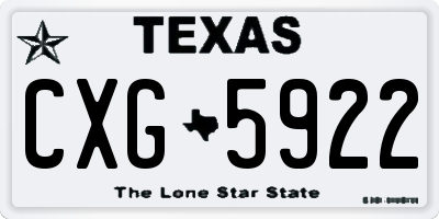 TX license plate CXG5922