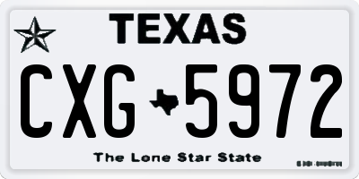 TX license plate CXG5972