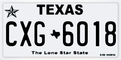 TX license plate CXG6018