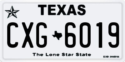TX license plate CXG6019