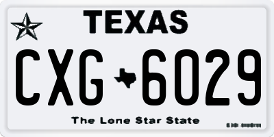 TX license plate CXG6029