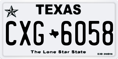 TX license plate CXG6058