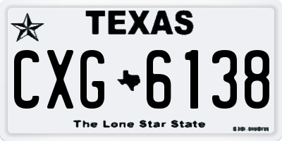 TX license plate CXG6138