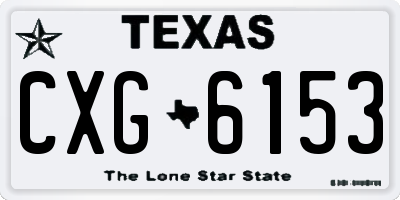 TX license plate CXG6153