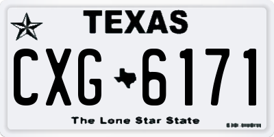 TX license plate CXG6171