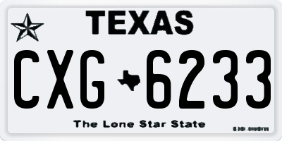 TX license plate CXG6233