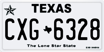 TX license plate CXG6328