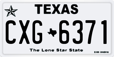 TX license plate CXG6371