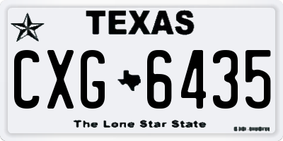 TX license plate CXG6435